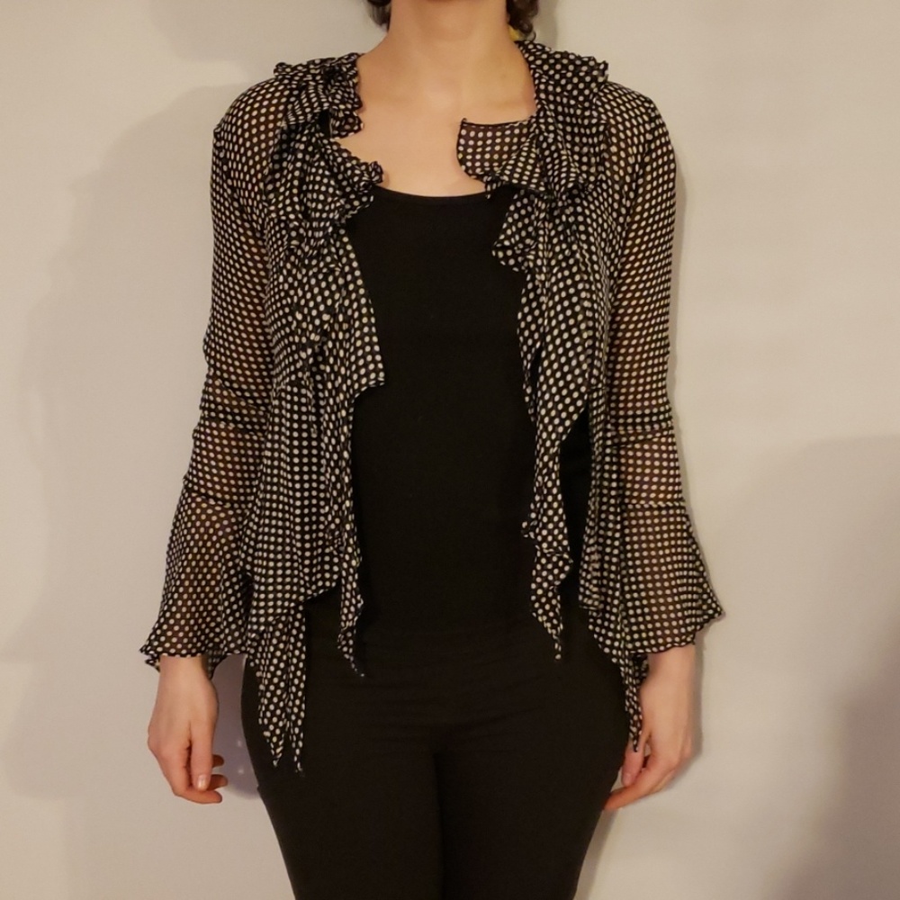 Polka dot thin flowy over shirt